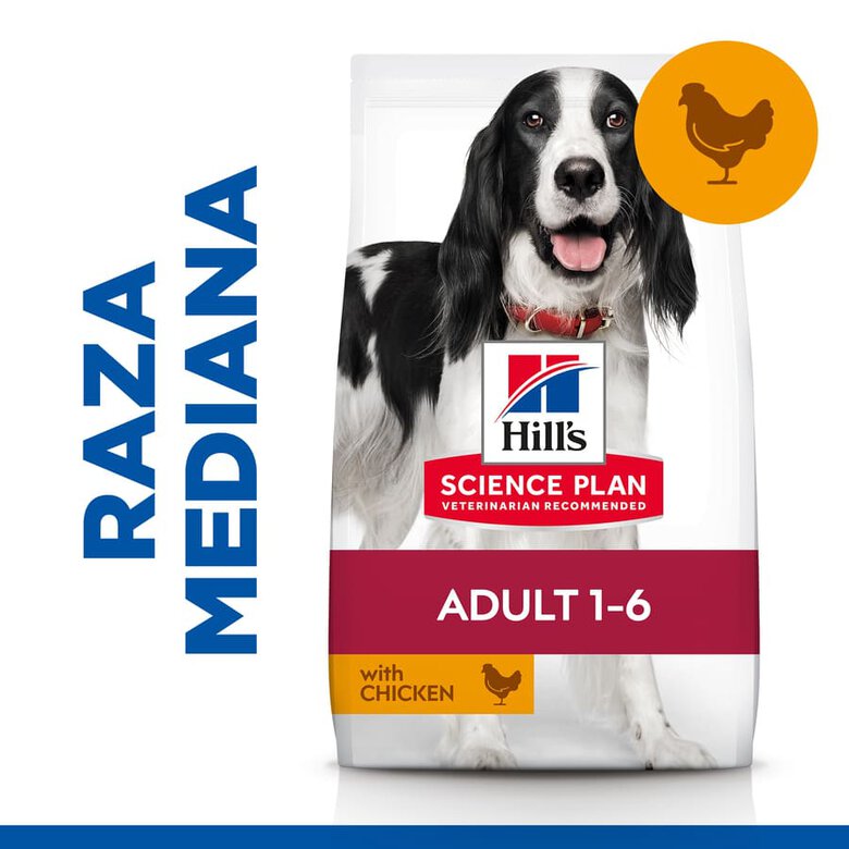 Hill's Science Plan Adult Medium Pollo pienso para perros, , large image number null